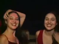 Cameraman coerces dark haired amateur teen sisters to engage in incest for their first time